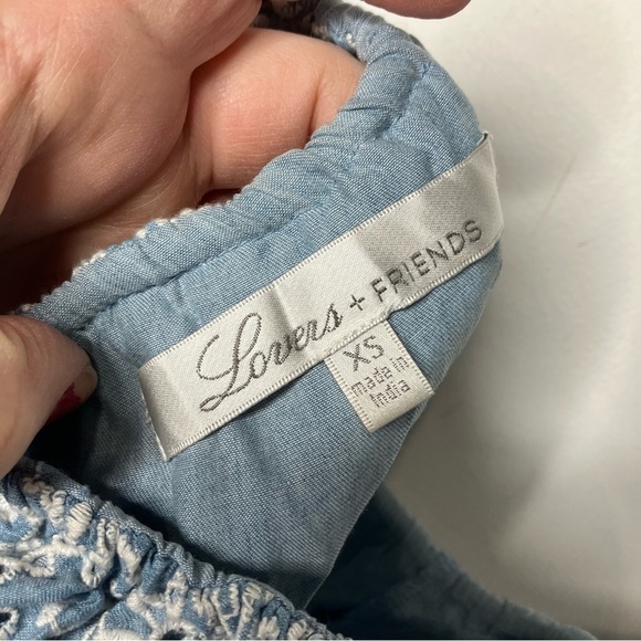 Lovers + Friends off the shoulder ruffle chambray mini dress size XS - Picture 9 of 10